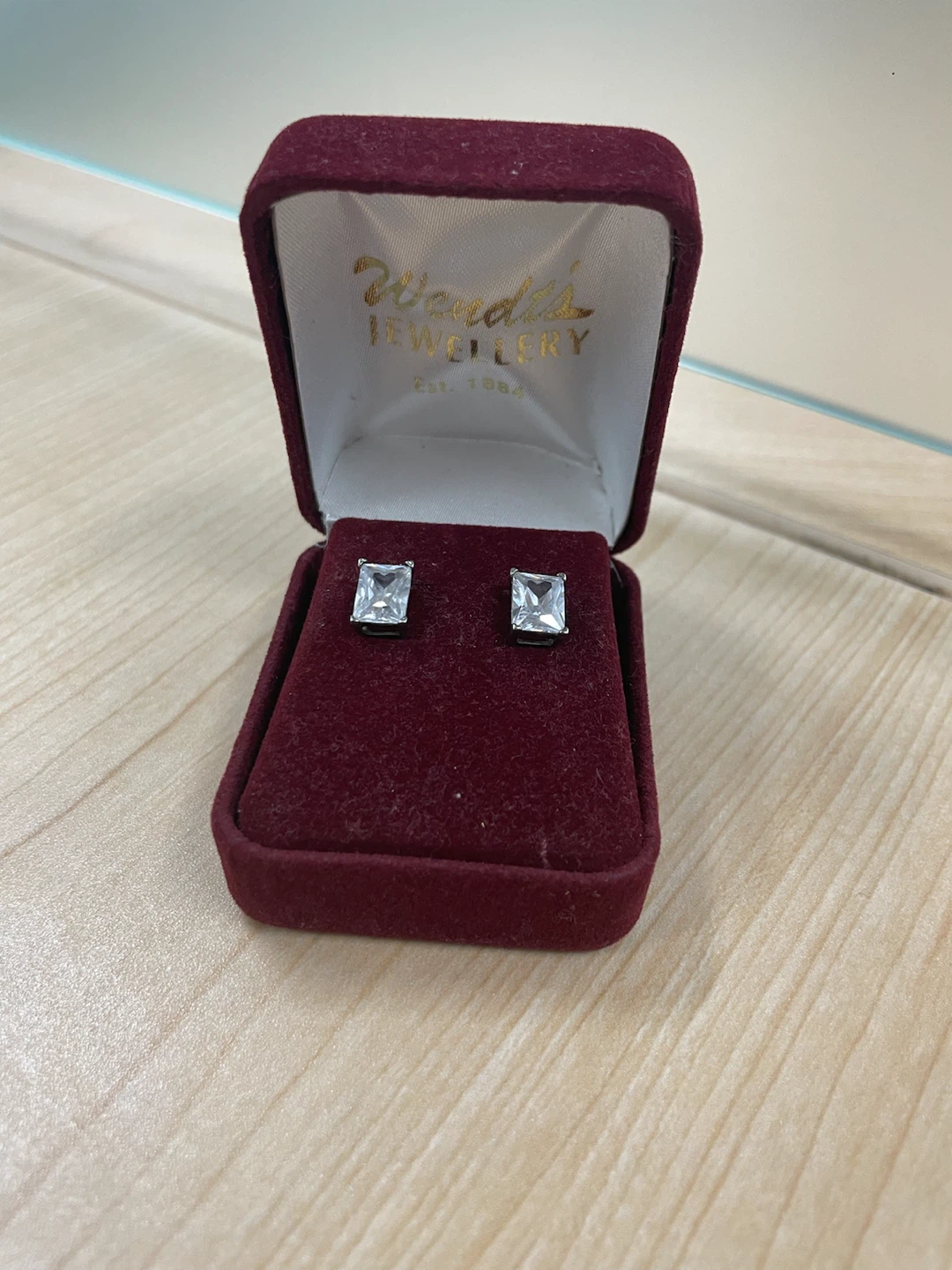 Emerald Cut Sterling Silver Stud Earrings - photo 2