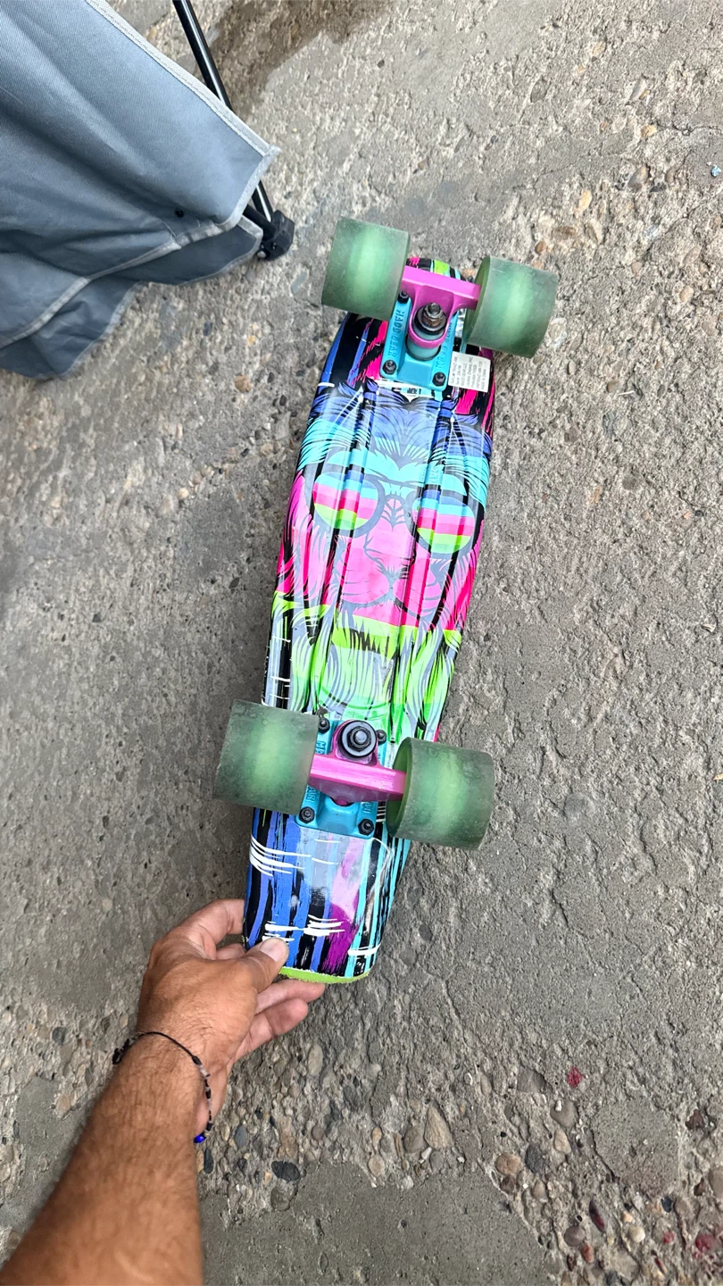 Penny Board Skateboard - Green/Multi-colour