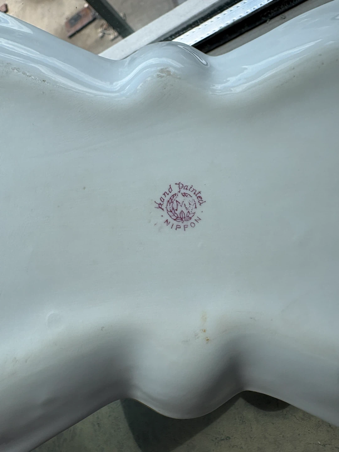 Antique Hand Painted Nippon Ceramic Serving Tray with Handle - photo 3