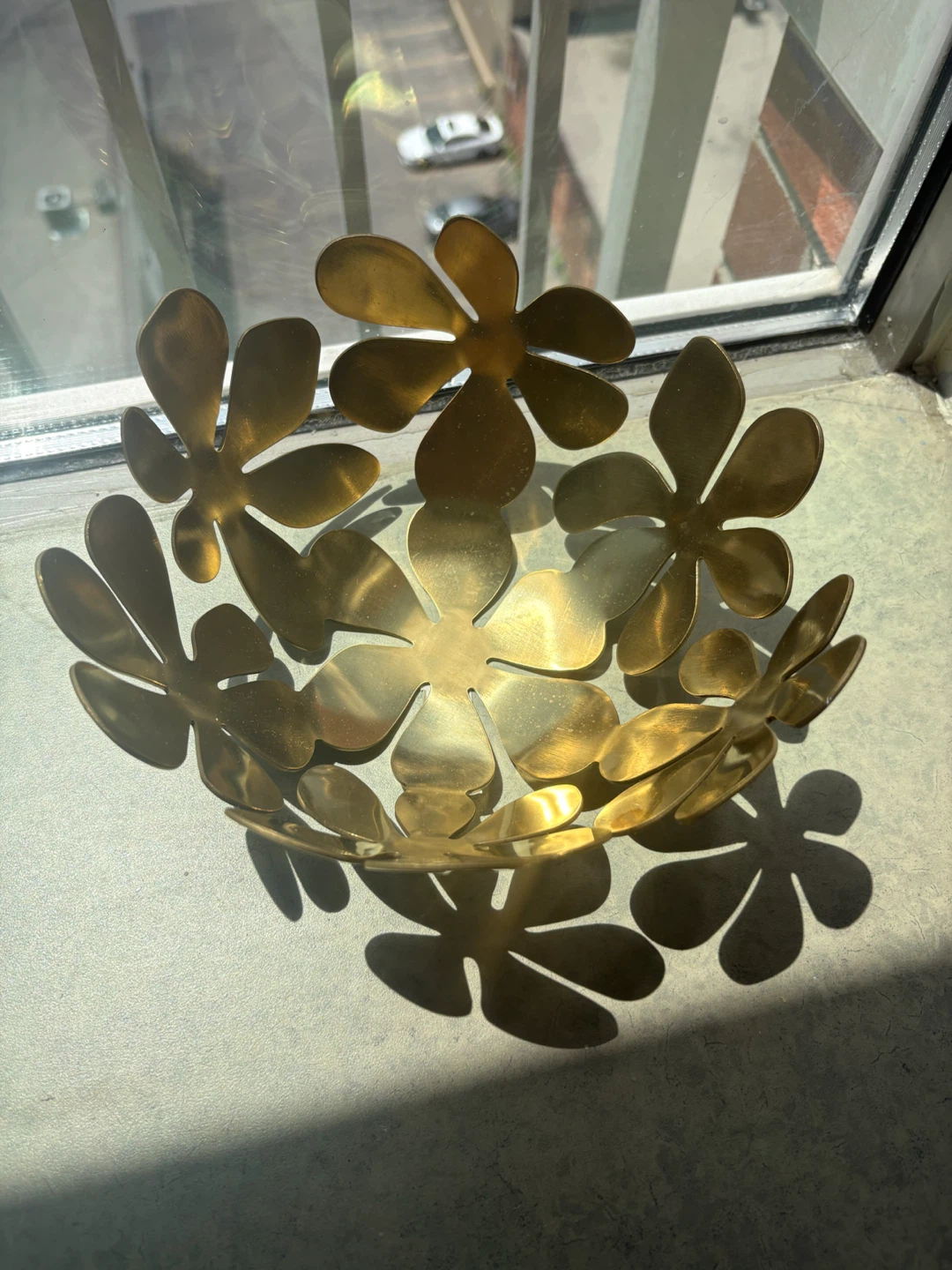 Brass Flower Fruit Bowl