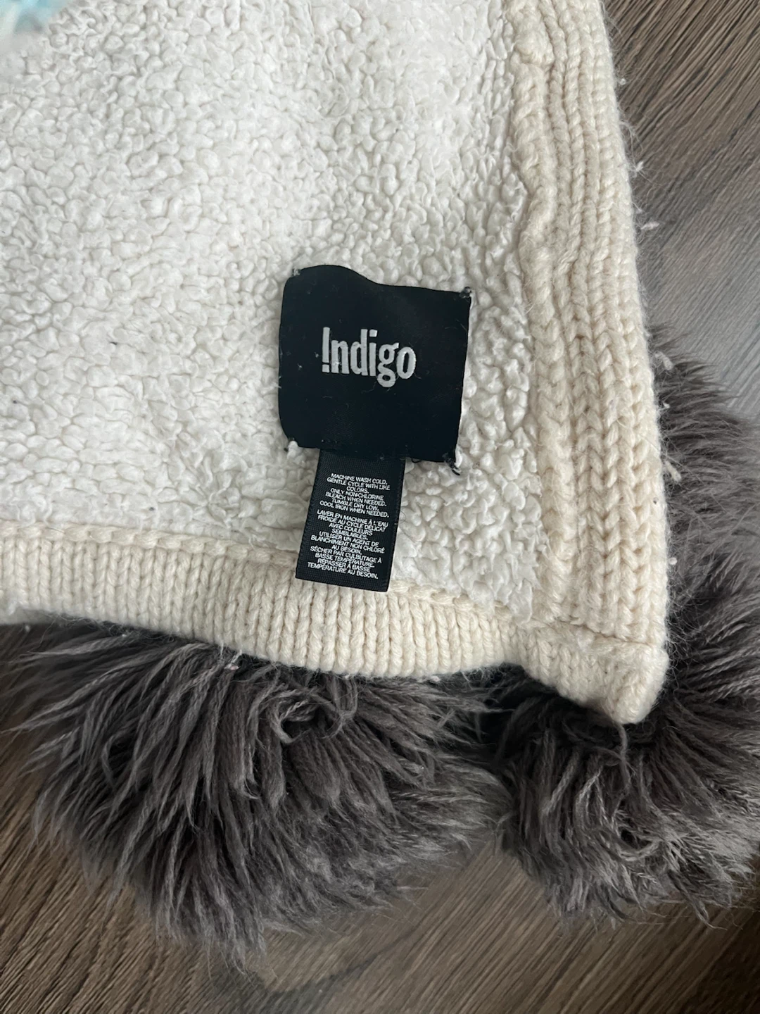 Indigo Blanket with Pom Poms - photo 2