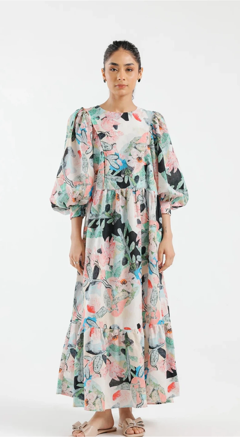 ETHNIC Floral Print Maxi Dress