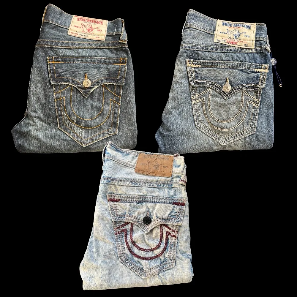 3 Pairs True Religion Jeans Ricky Relaxed Straight Fit