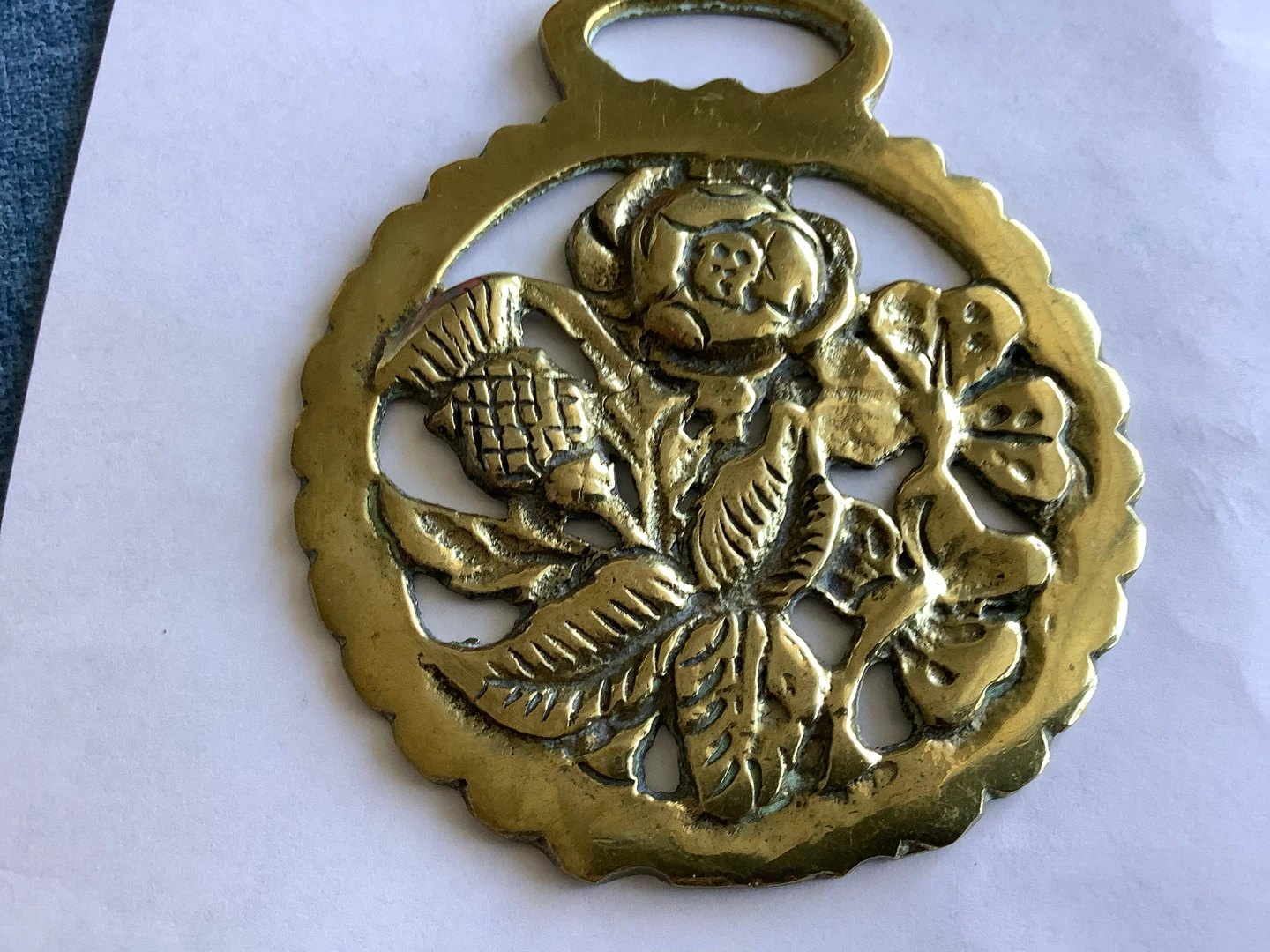 #5 Vintage Brass Horse Medallion 🐞
