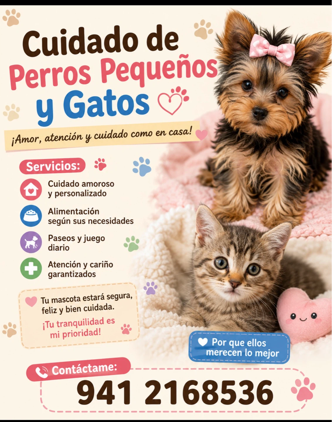 Pet Sitting for Small Dogs and Cats