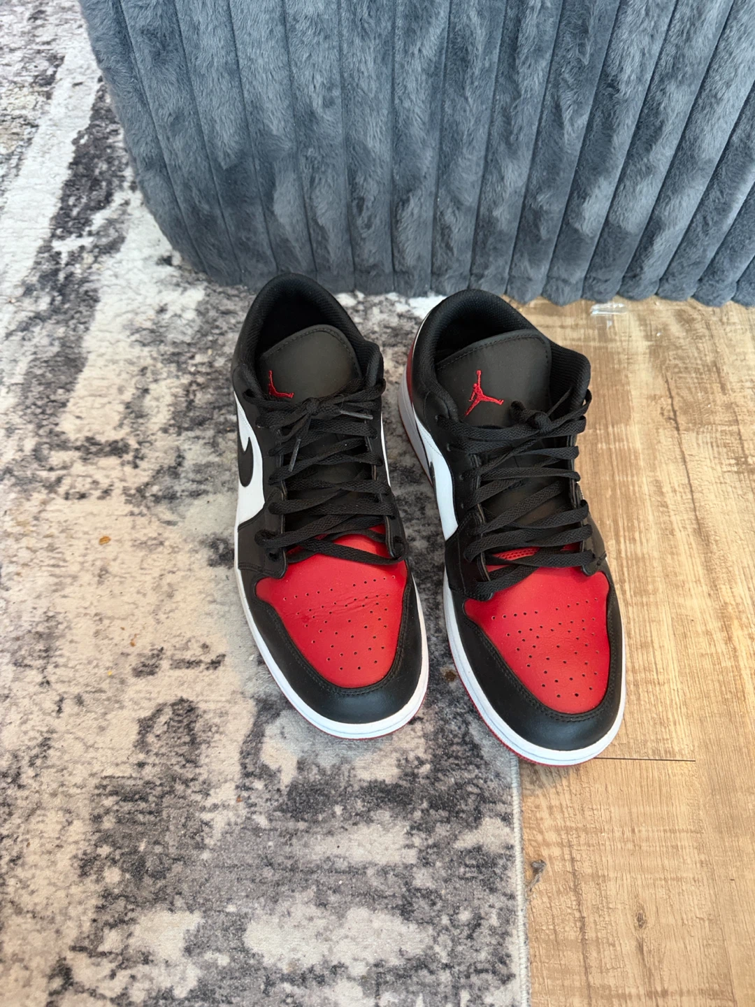 Air Jordan 1 Low Black Red White Sneakers