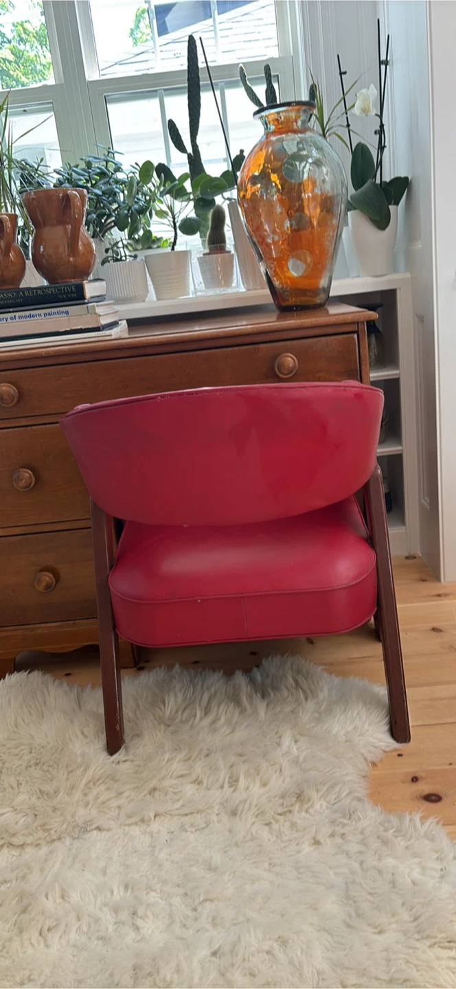 Red Mid-Century Modern Accent Chair - photo 3