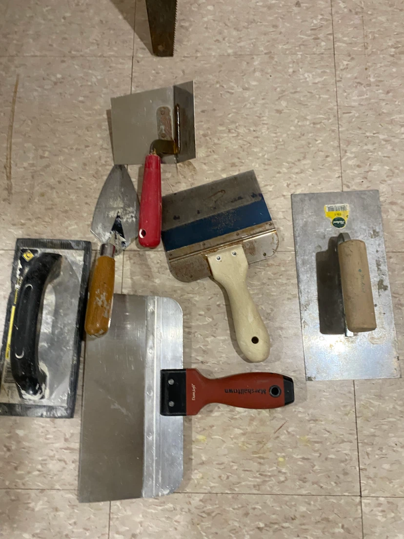 Set of Trowels and Drywall Tools