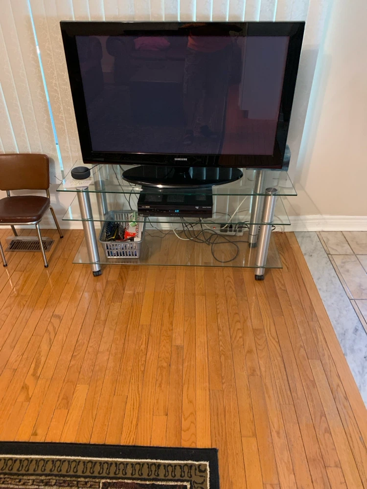 Glass and Metal TV Stand