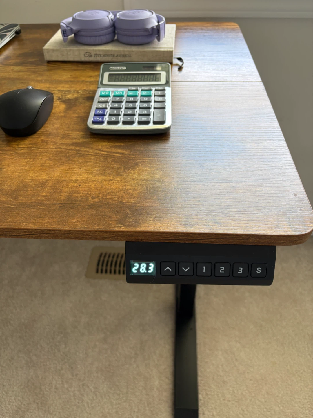 Adjustable Standing Desk with Rustic Wood Finish - photo 4