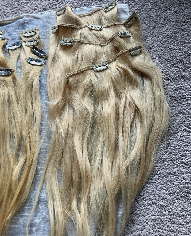 Royale Extensions Clip-On Human Hair Extensions - Blonde
