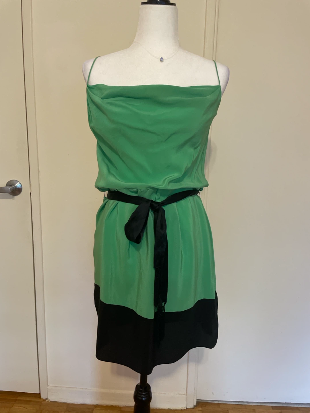 Robert Rodriguez Green & Black Silk Dress Size 2