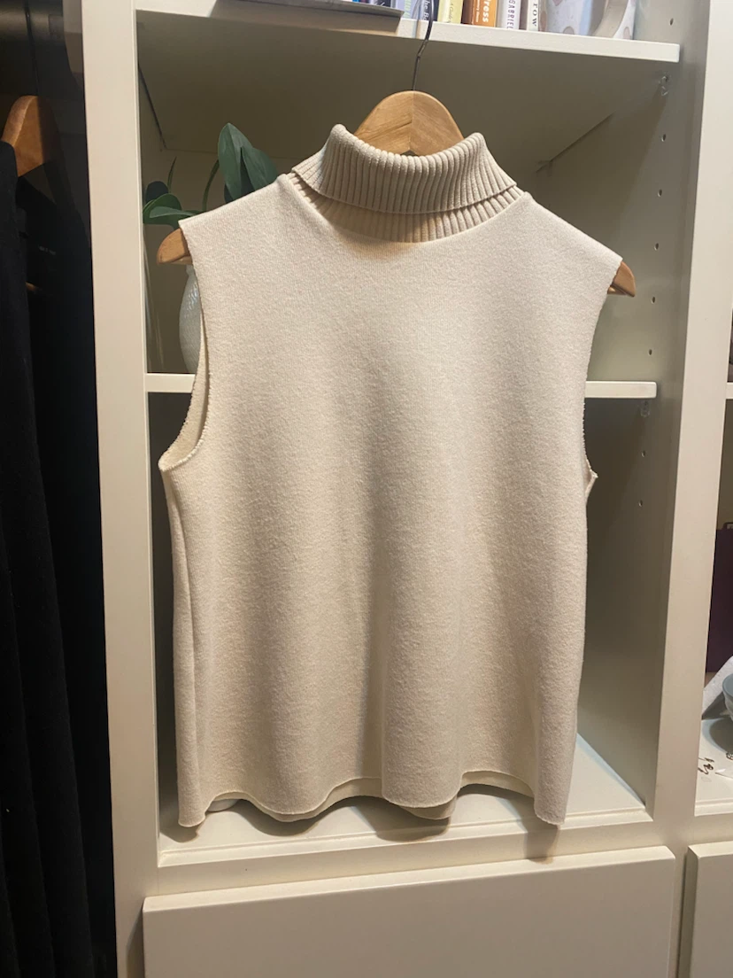 Women's ZARA  Sleeveless Turtleneck Sweater - Cream - photo 2