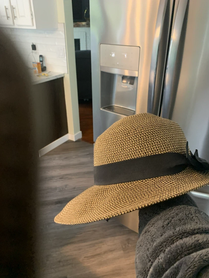 Straw Sun Hat with Black Ribbon