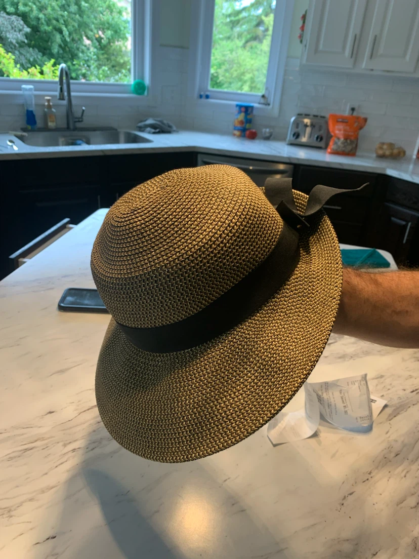 Straw Sun Hat with Black Ribbon - photo 3