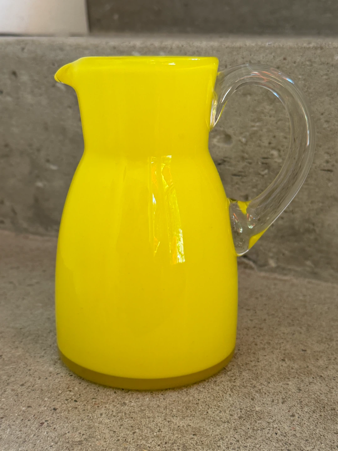 Yellow Italian Handblown Cased Glass Jug - photo 2