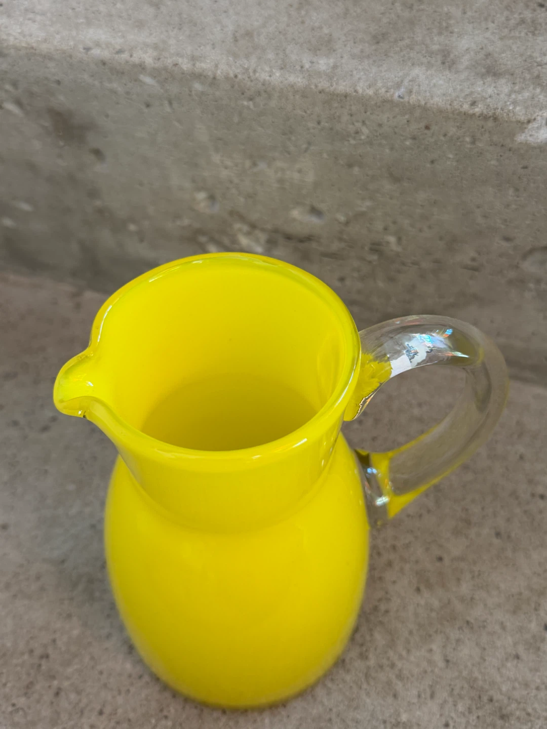 Yellow Italian Handblown Cased Glass Jug - photo 4