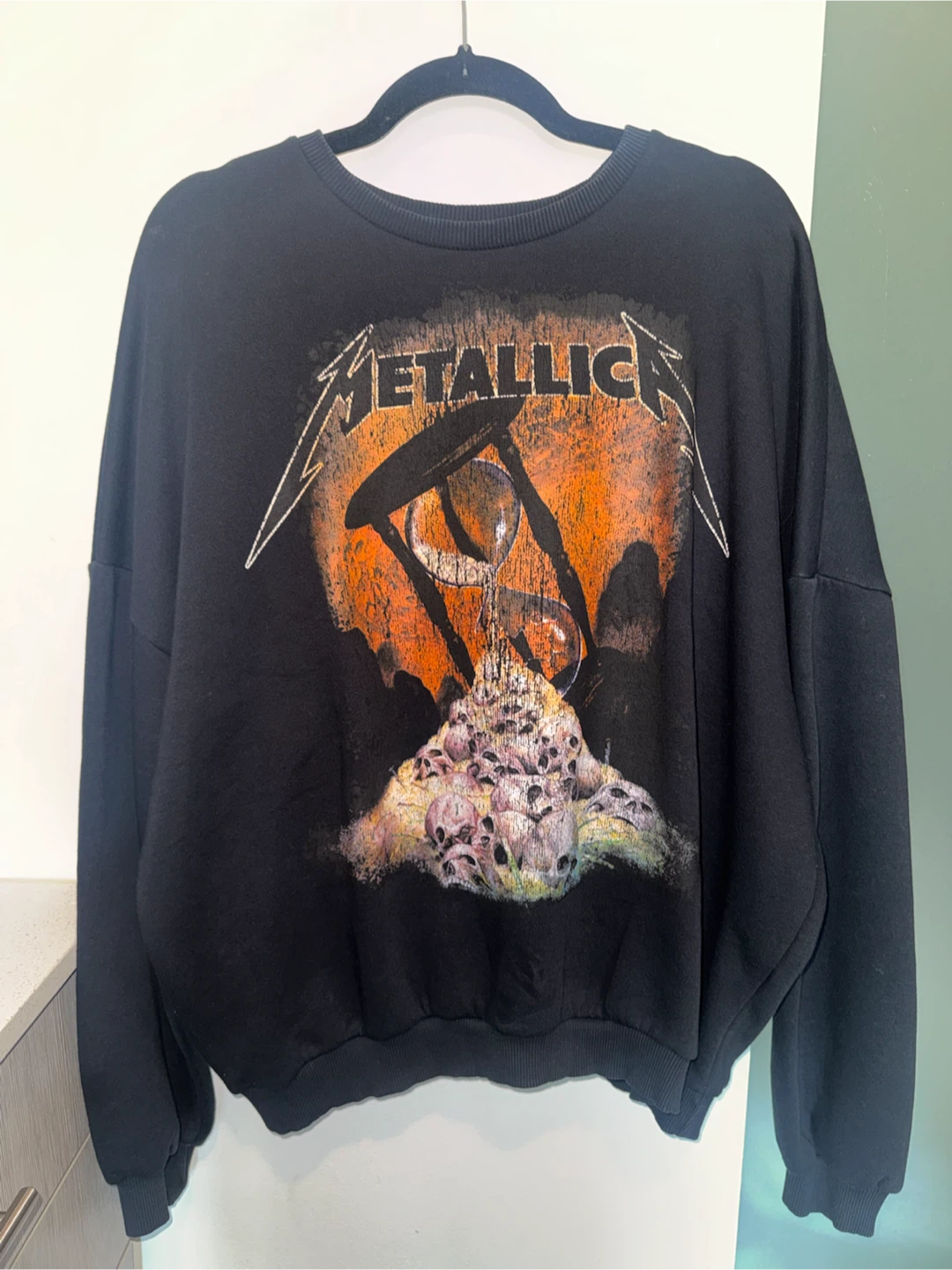 Bershka Metallica Graphic Crewneck Sweatshirt