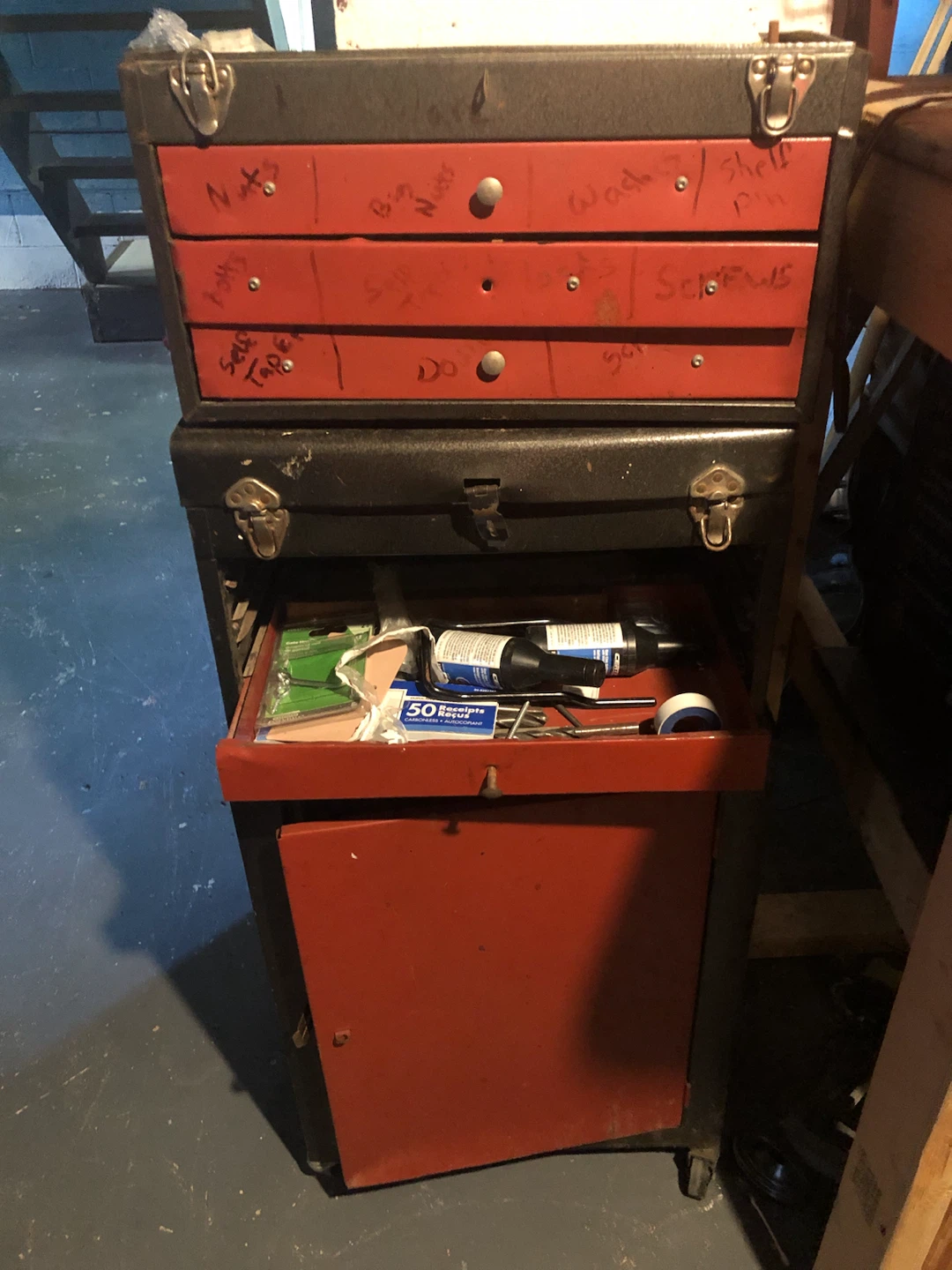Red and Black Multi-Drawer Tool Chest