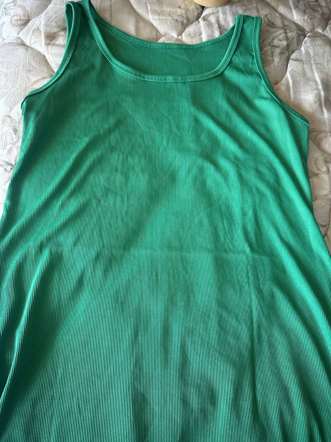 Green Ribbed Tank Dress - photo 2