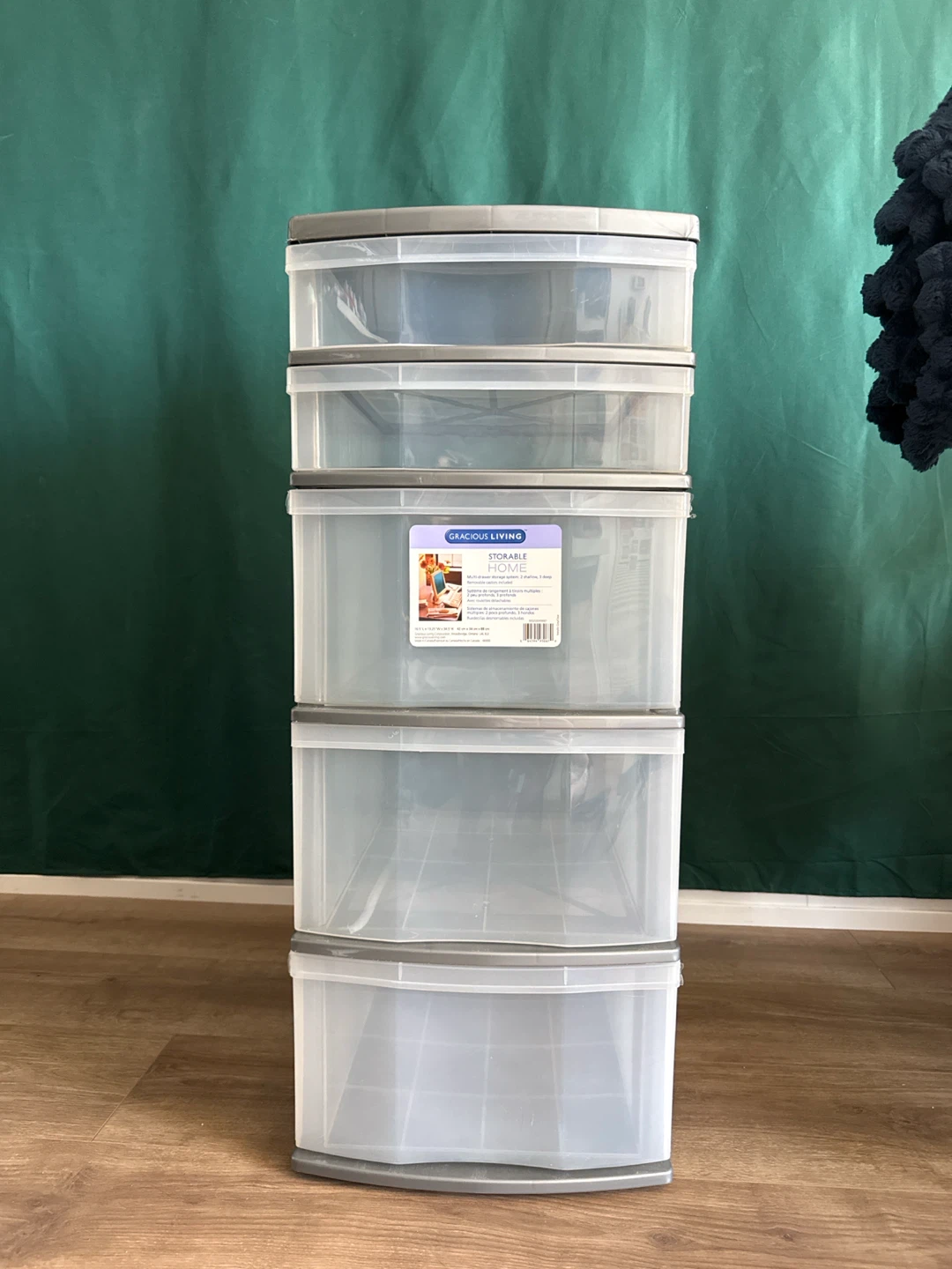5-Drawer Plastic Shelving Unit