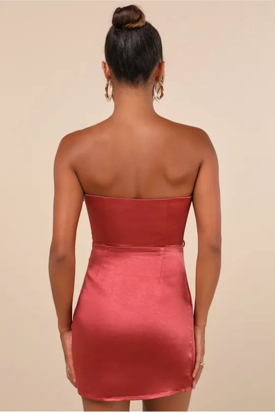 Rusty rose lace-up strapless mini dress (originally $69) - photo 2