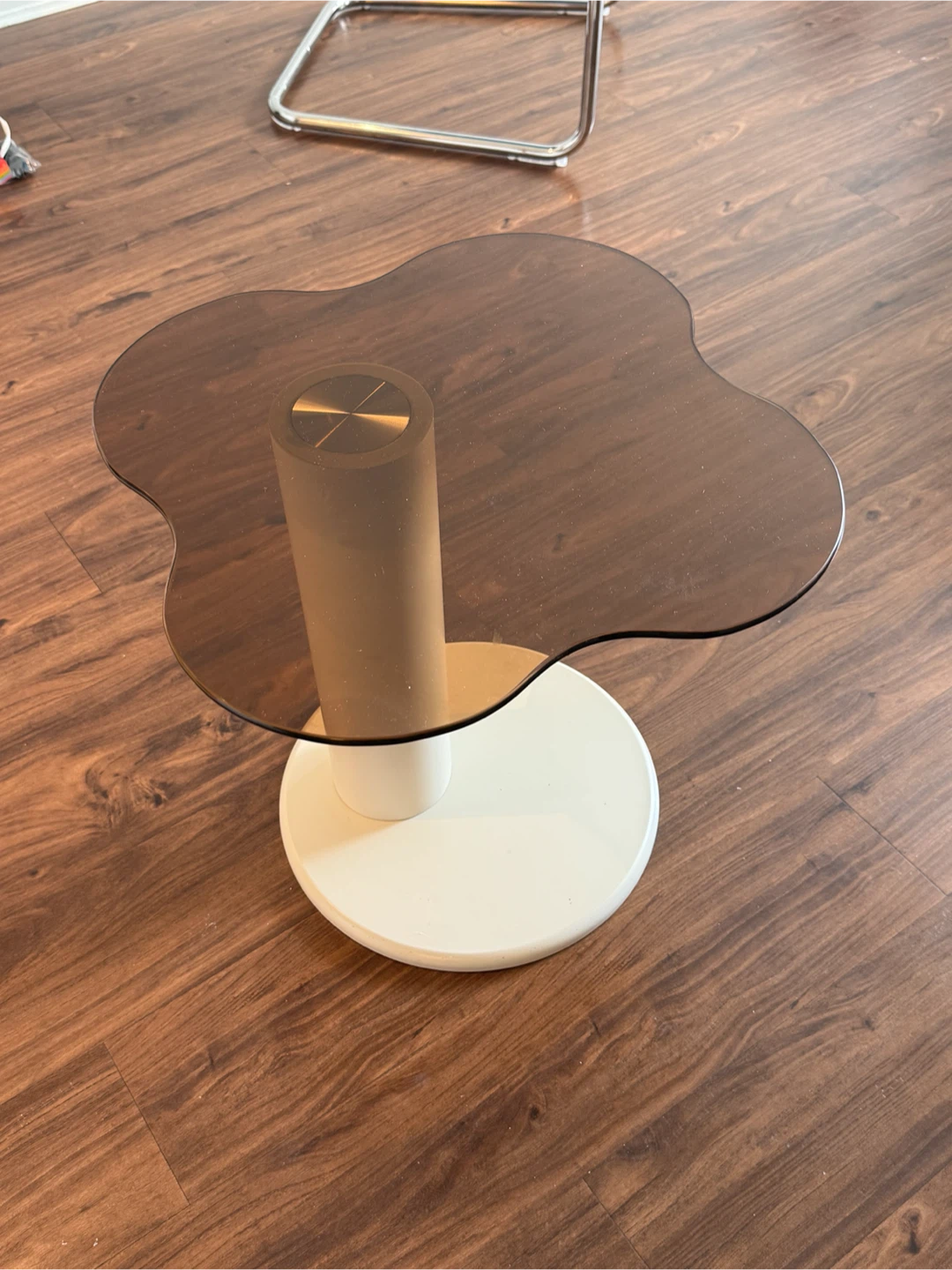 Unique Cloud Shaped Coffee Table with Smoked Glass Top