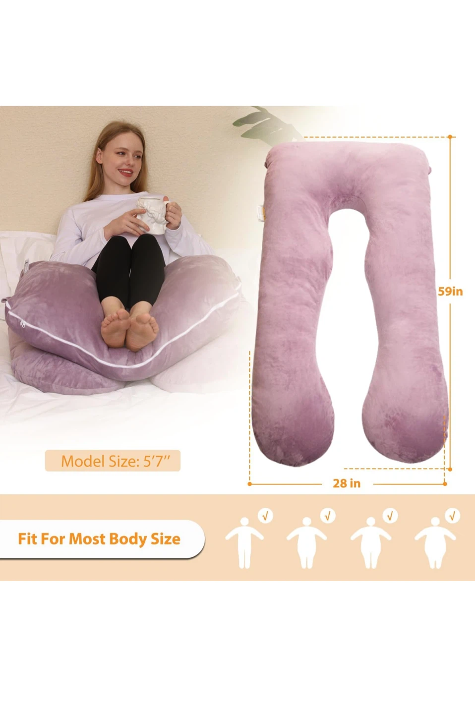 U-Shaped Full Body Pillow- like new! - photo 3