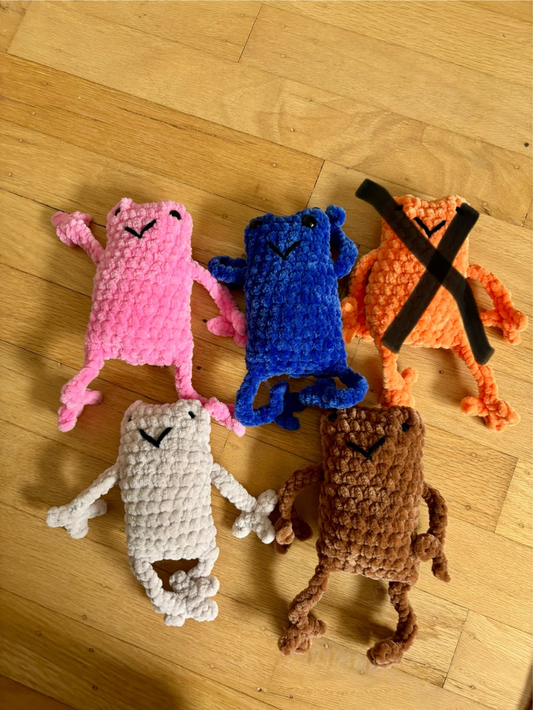 Handmade Crocheted Frog Plushies