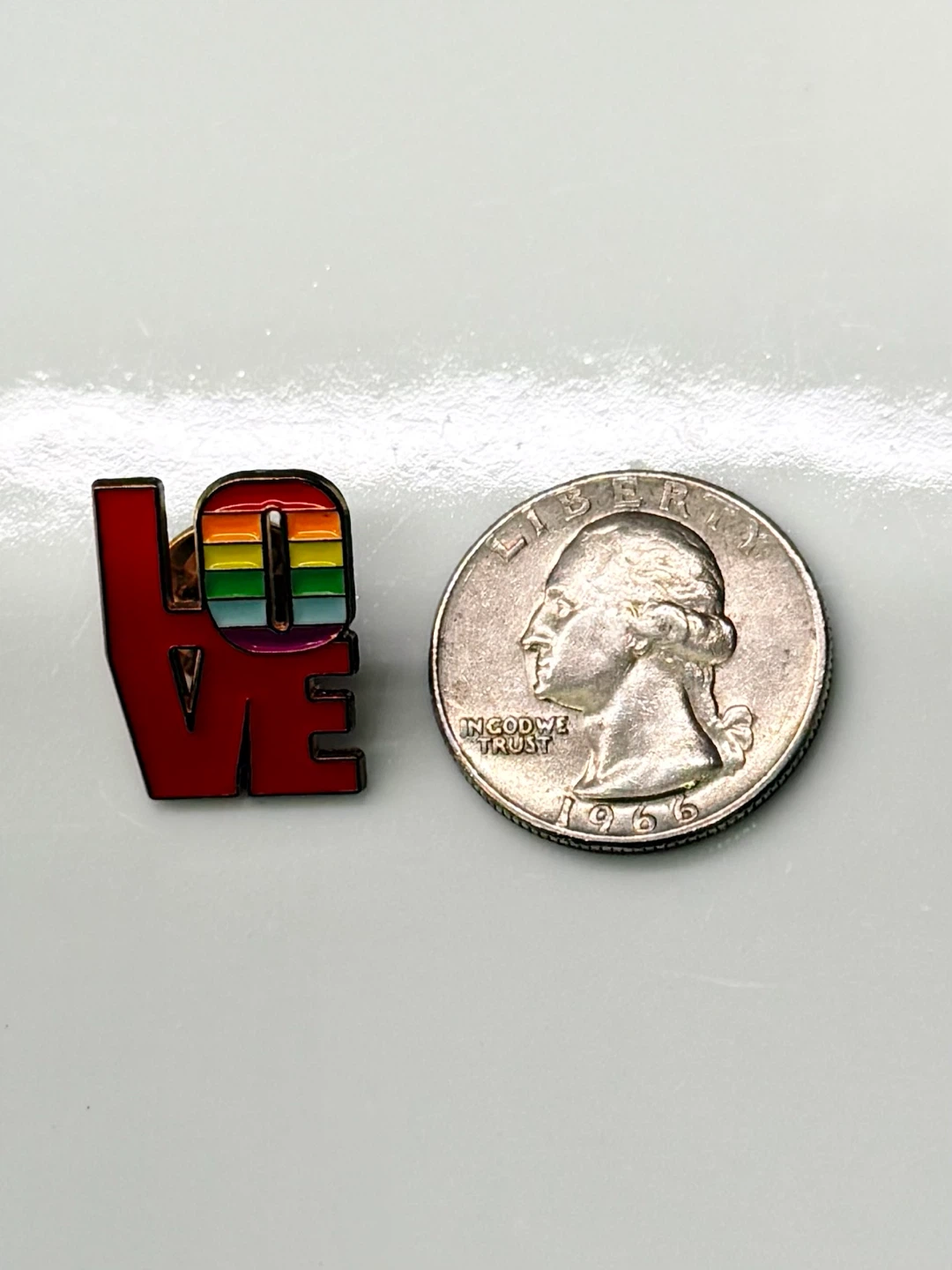 Rainbow LOVE Enamel Lapel Pin 🌈❤️ - photo 3