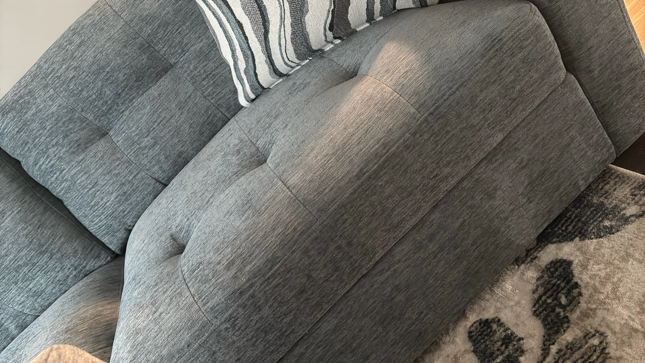Spa Blue Sectional Sofa with Storage Ottoman - photo 5