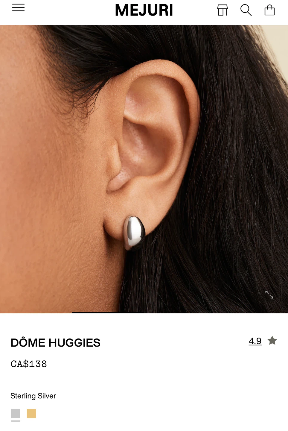 Mejuri Dome Huggies Earrings Sterling Silver - photo 2
