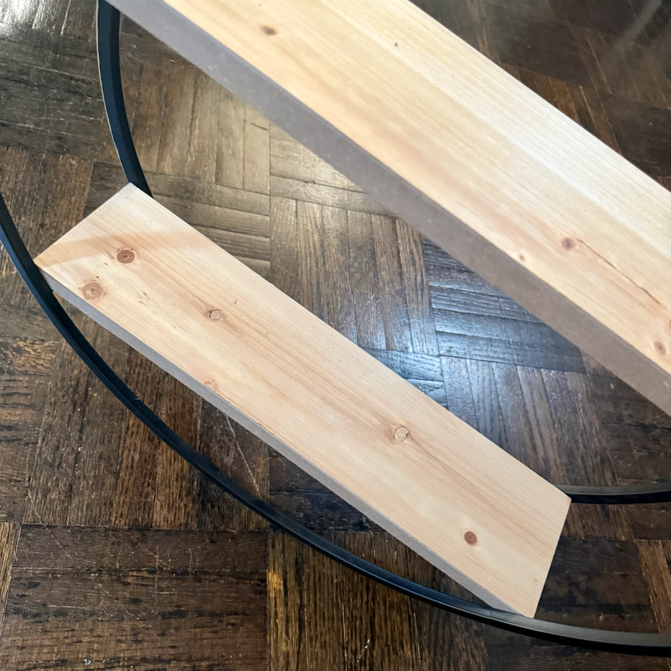 Round Shelf - Metal and Wood - photo 2