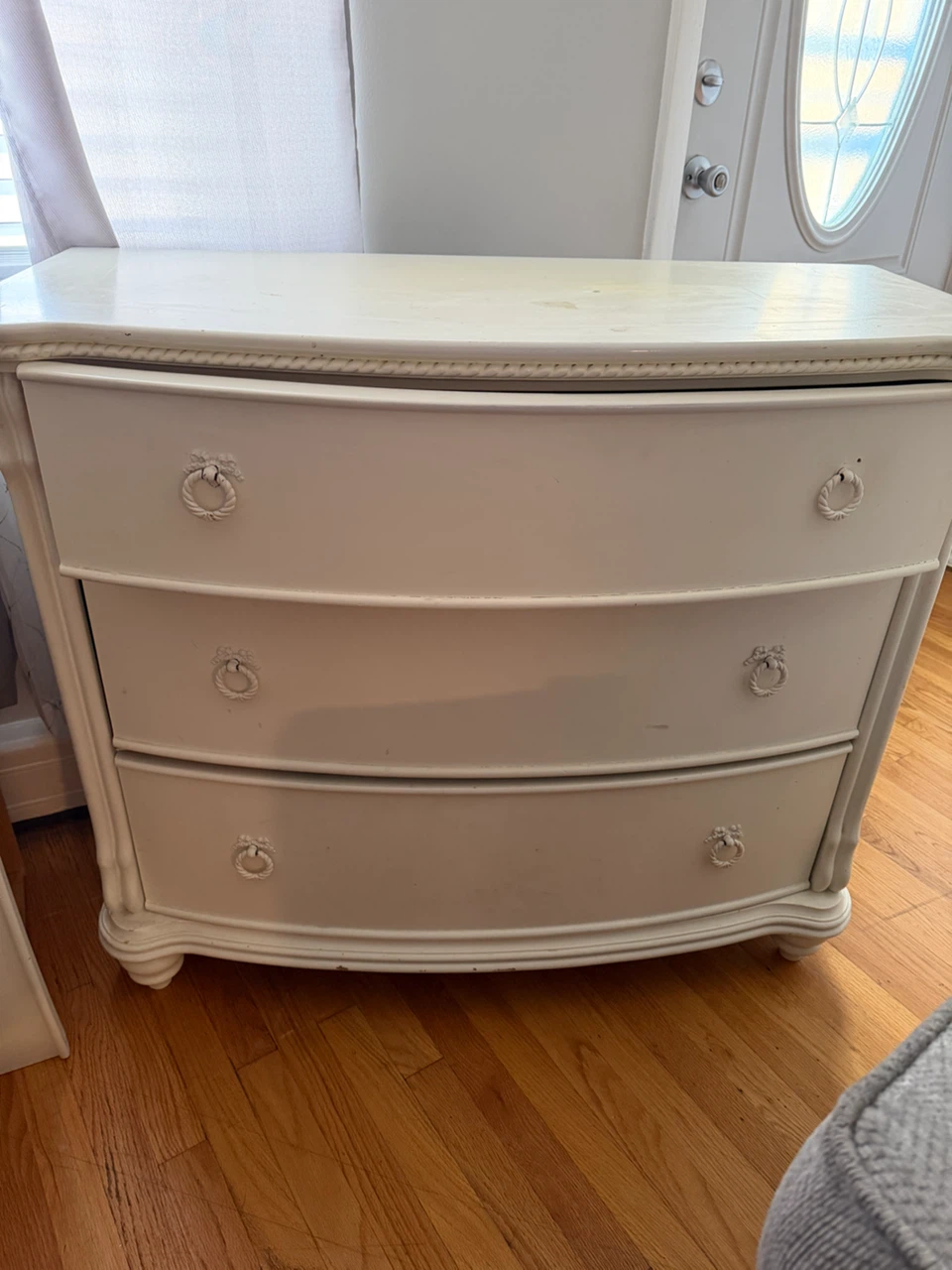 White 3-Drawer Dresser with Mirror