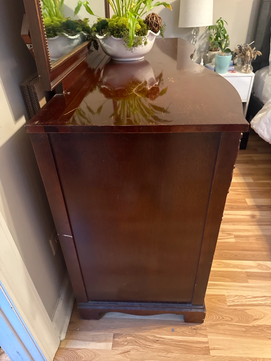 Antique Wood Dresser with Mirror - $100 - photo 3