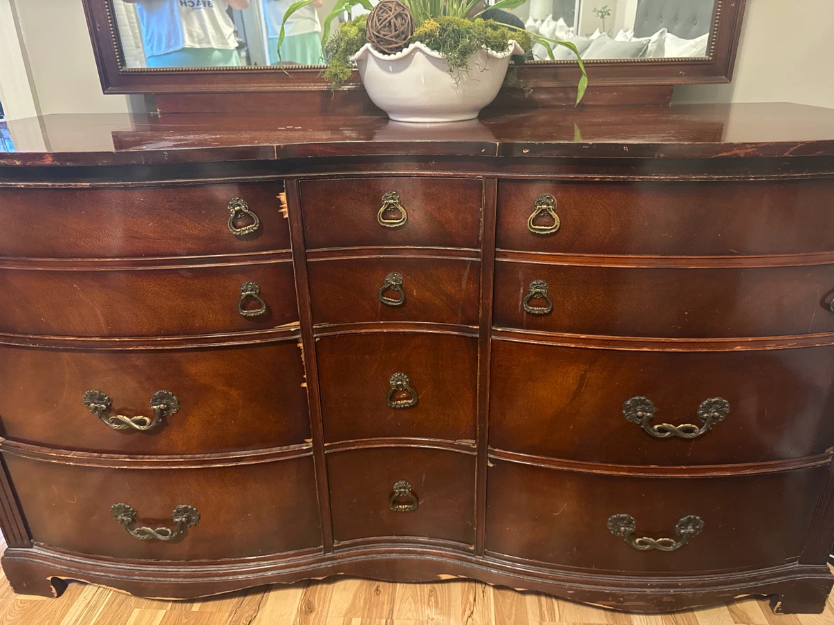 Antique Wood Dresser with Mirror - $100 - photo 4