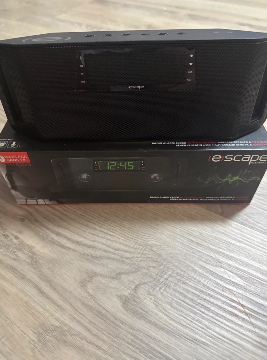 Escape Platinum Wireless Speaker & FM Radio Alarm Clock