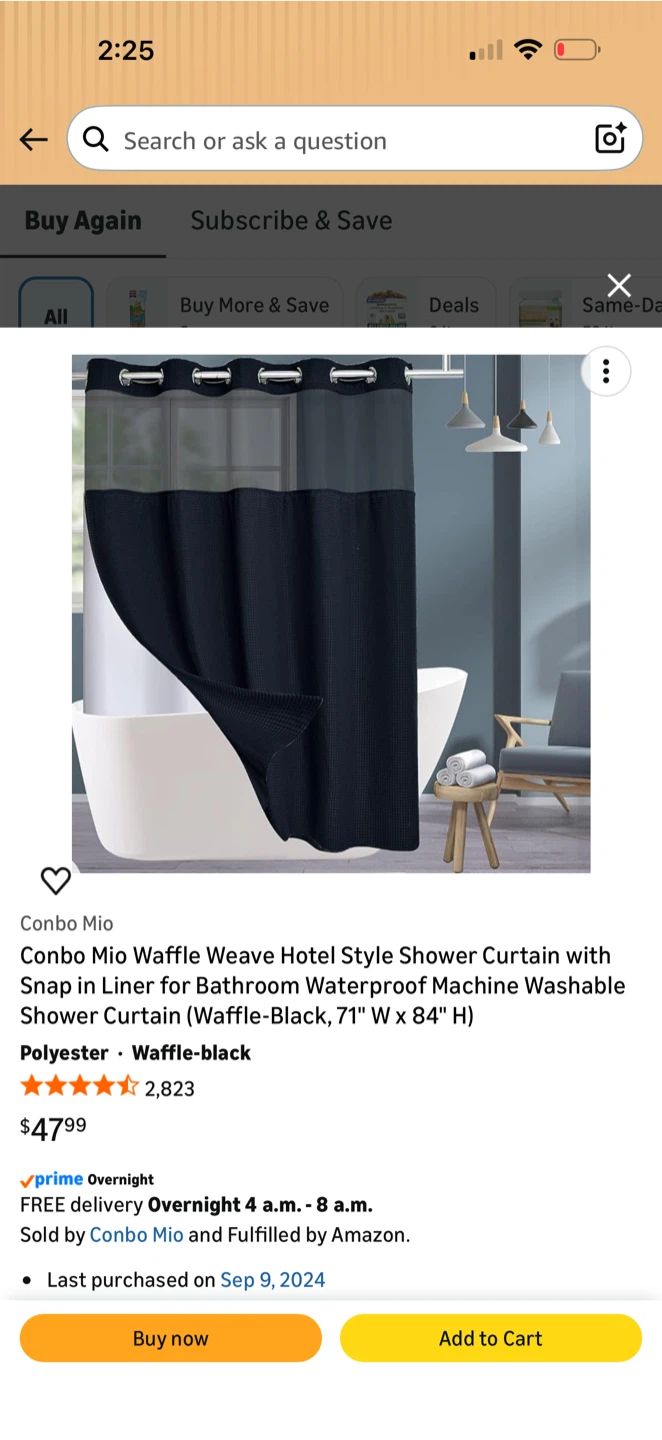 Conbo Mio Waffle Weave Shower Curtain