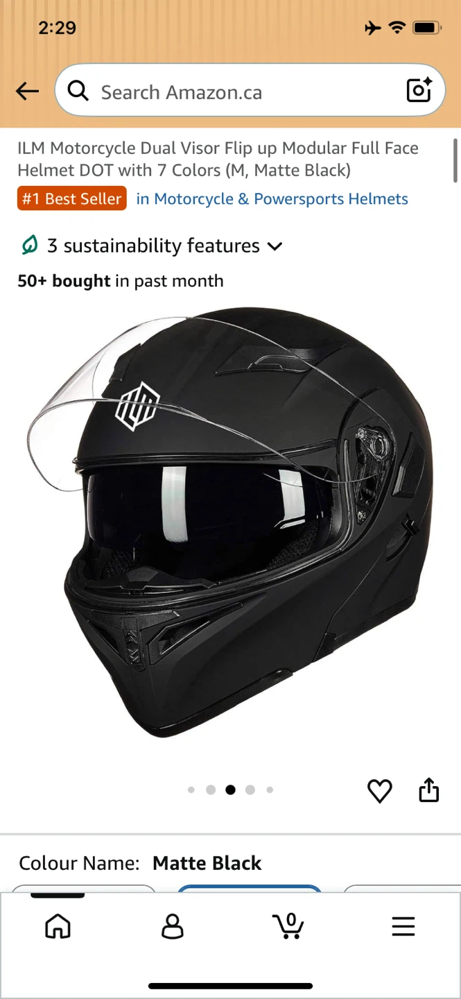 ILM Motorcycle Full Face Helmet (M, Matte Black)