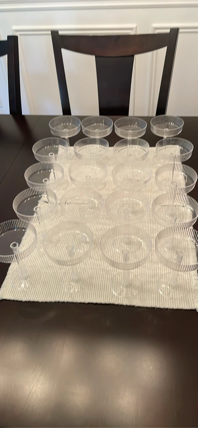 Plastic Coupe Glasses Set of 20