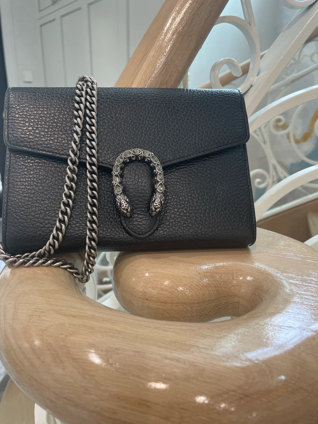 Gucci Dionysus Wallet on Chain Black Leather