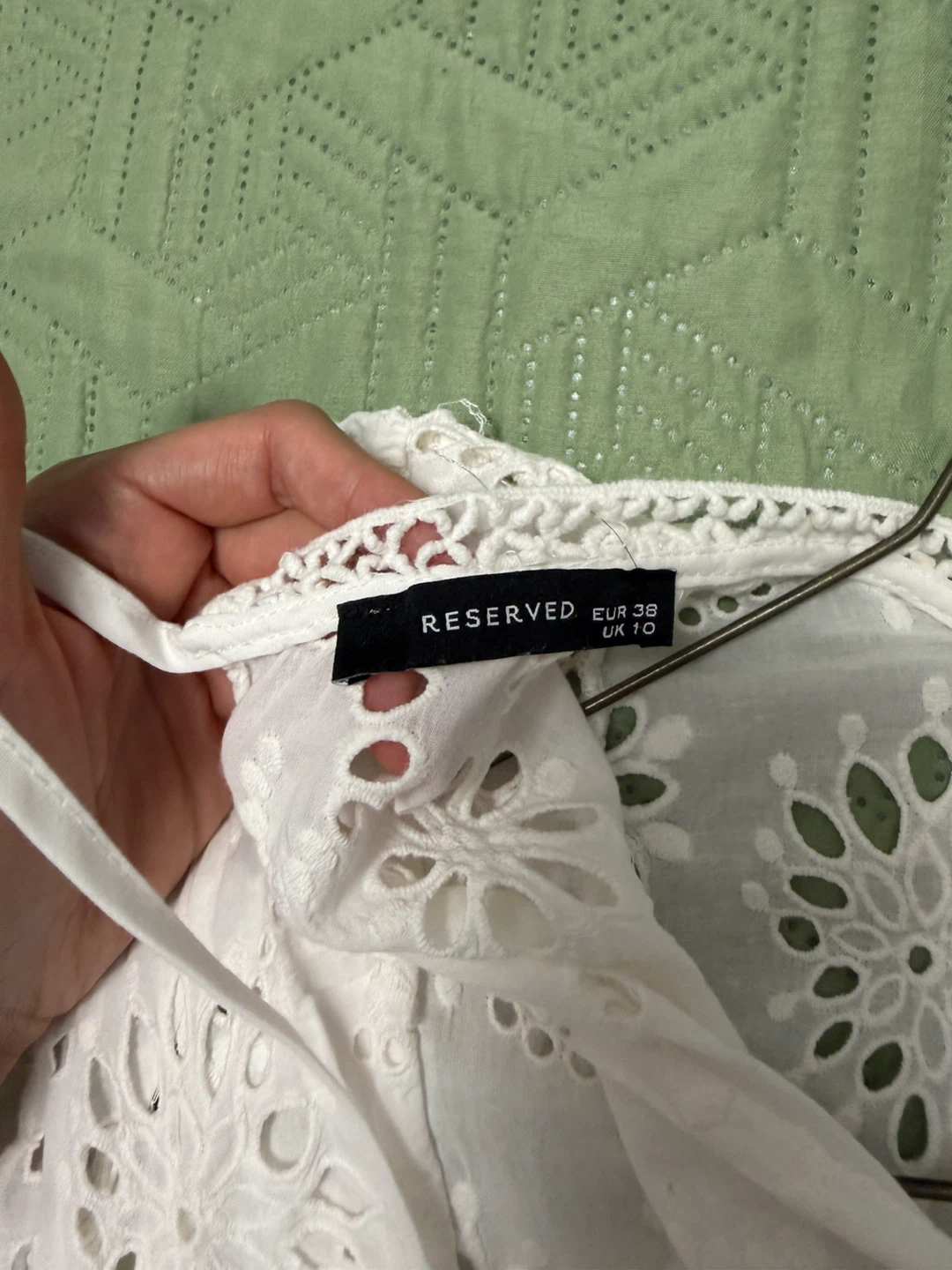 Reserved White Embroidered Blouse - Size 38 - photo 3