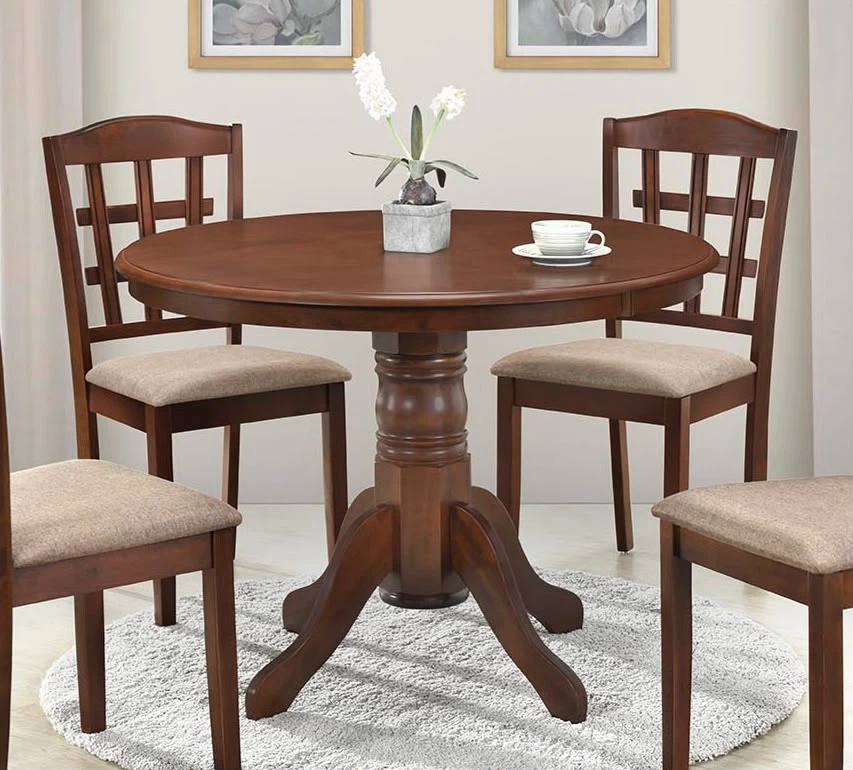 Brand New Malaysian Wood Round Dining Table – New in Box