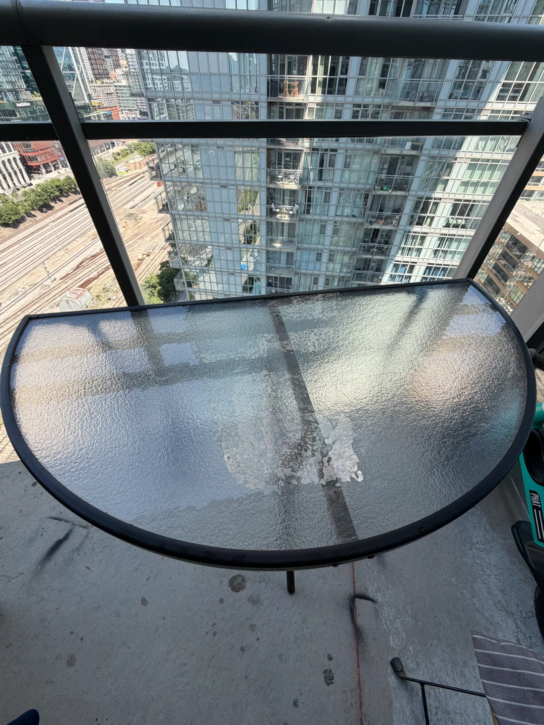 Glass top patio table_ For Free