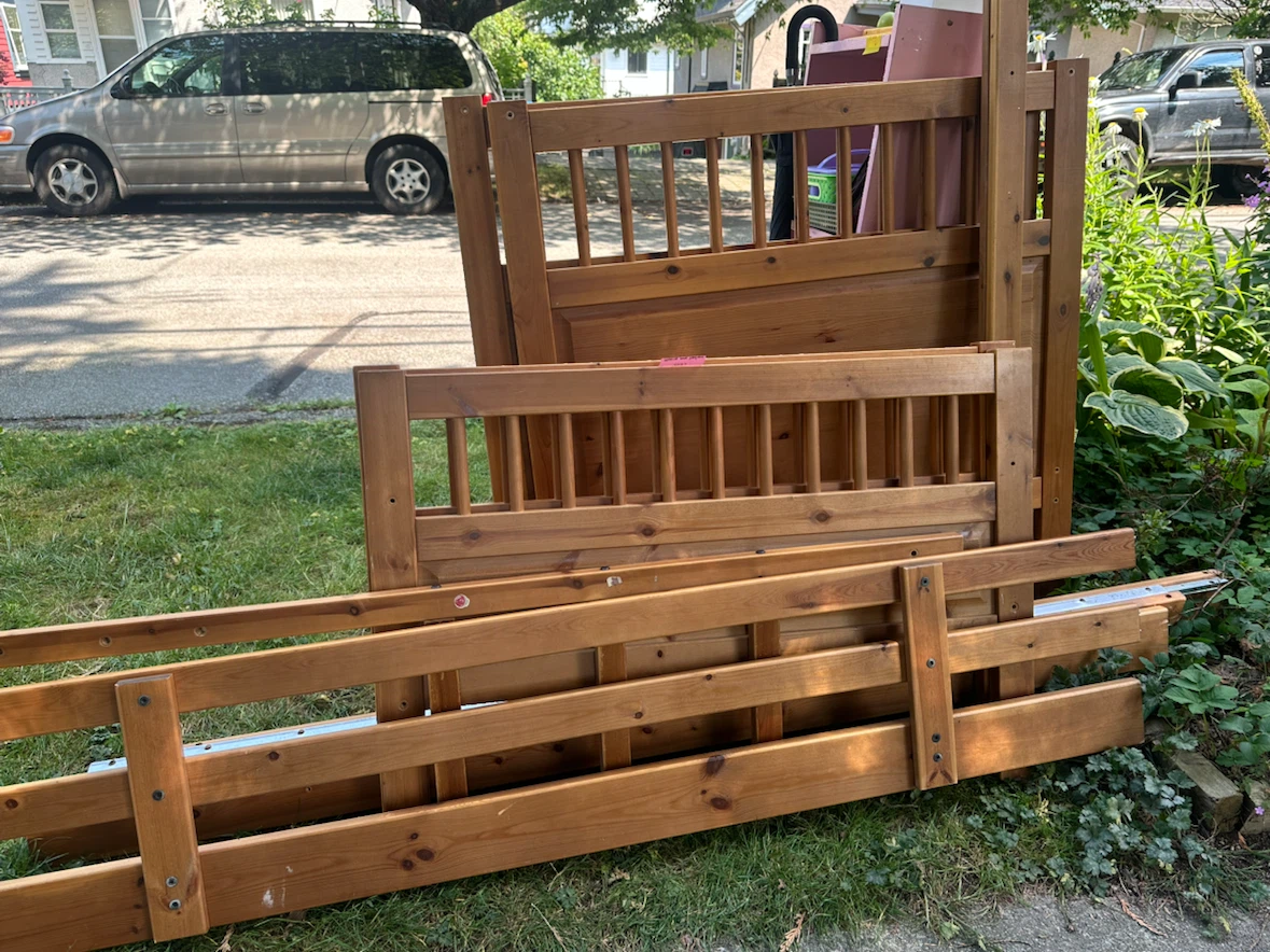 Fcfs Free 2 twin solid Wood Bed Frame