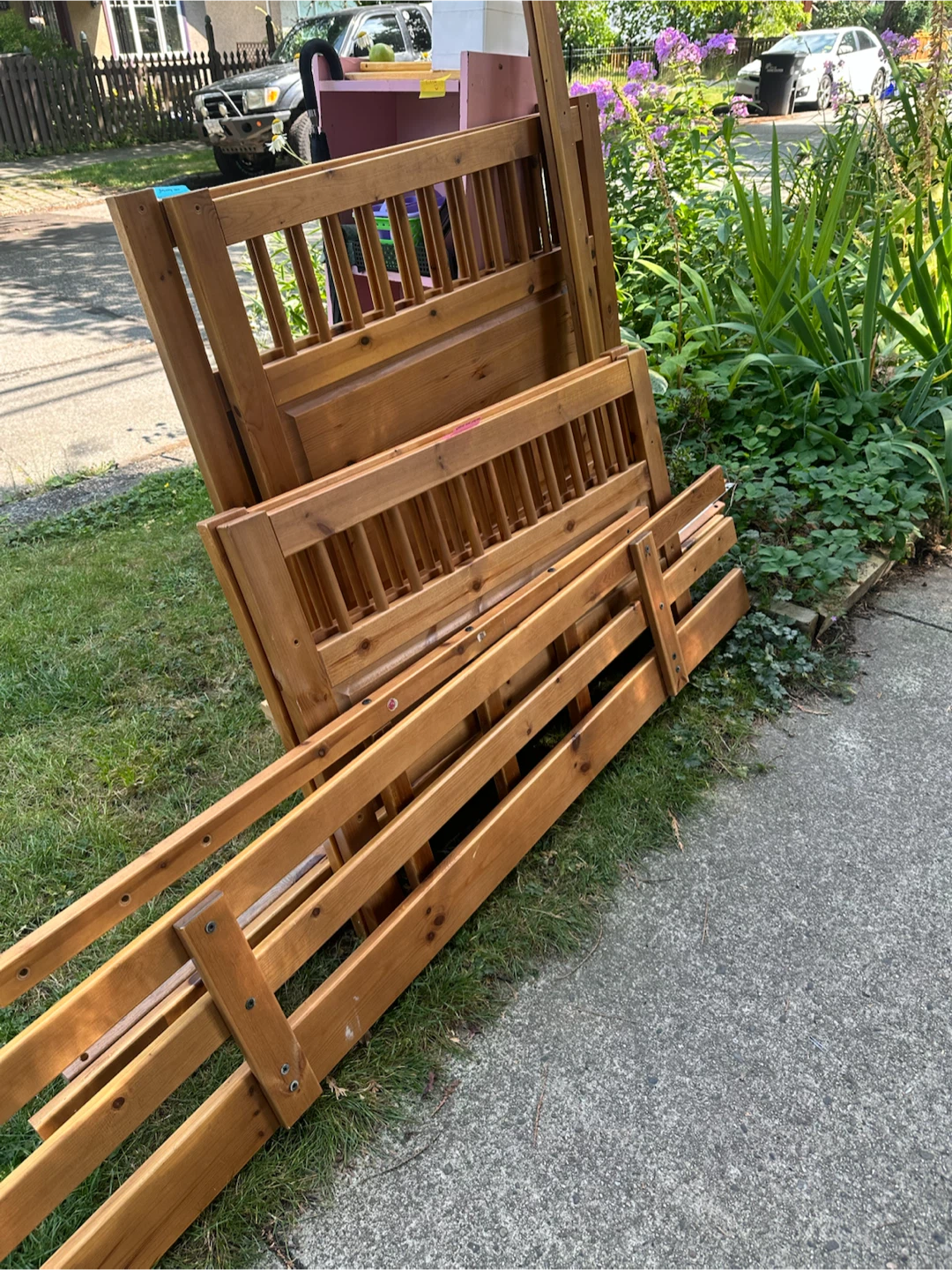 Fcfs Free 2 twin solid Wood Bed Frame - photo 2