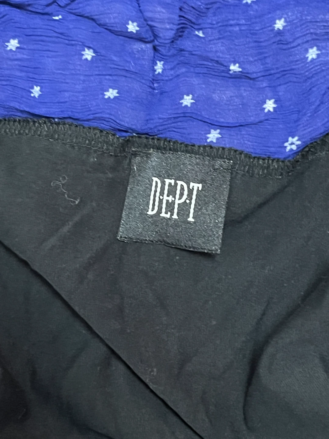 DEPT Black 3/4 Sleeve Top with Blue Scarf Detail - photo 4