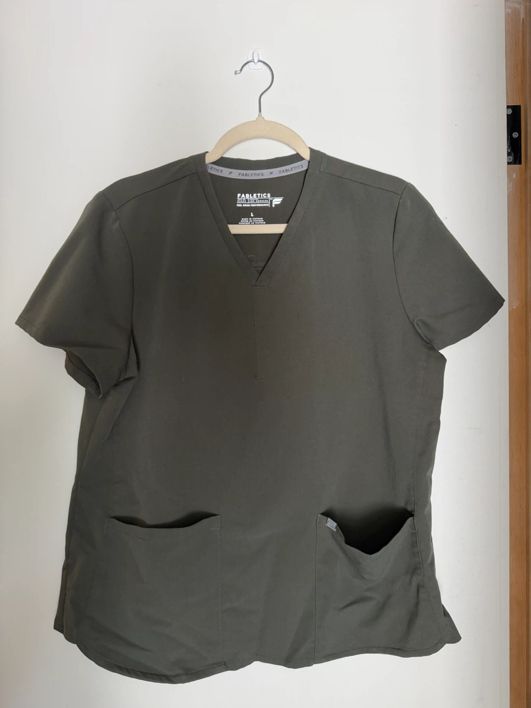 Fabletics Scrub Top - Olive Green - Size L - photo 2