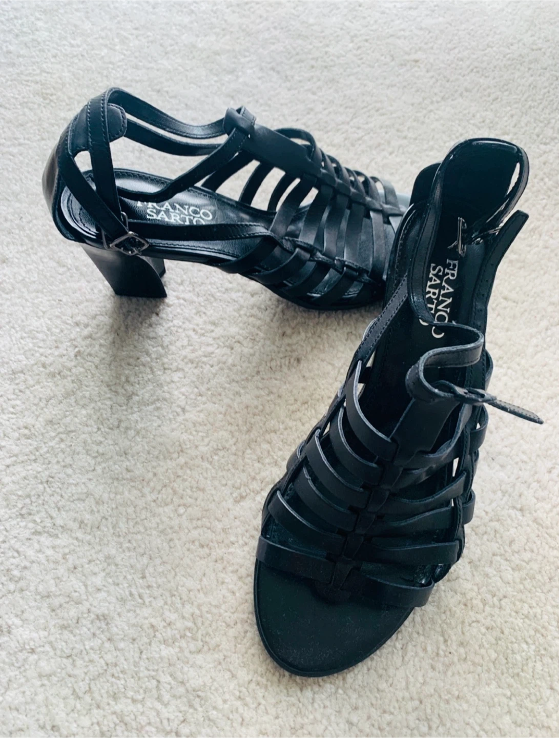 Brand new! Franco Sarto Black Strappy Heeled Sandals