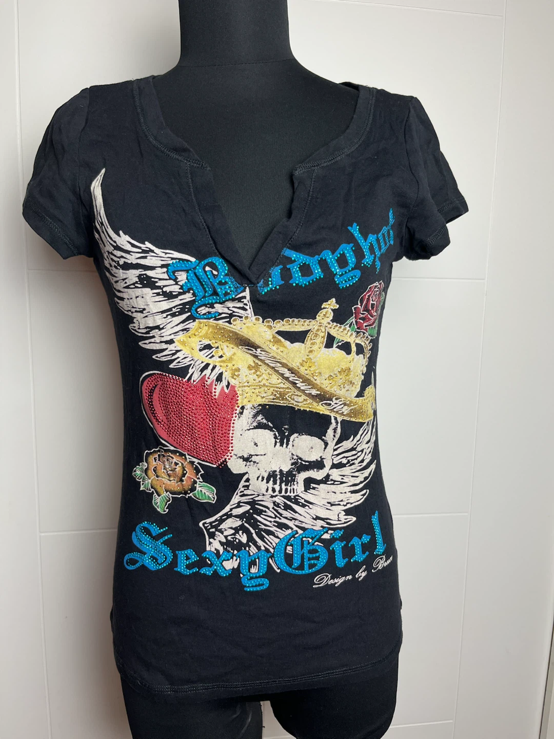 Sexy Girl Skull & Wings T-Shirt